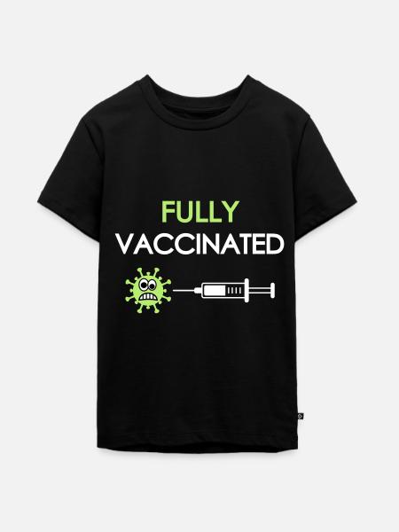 Vollständig geimpft, covid, fully vaccinated - Teenager Premium Bio T-Shirt - Schwarz