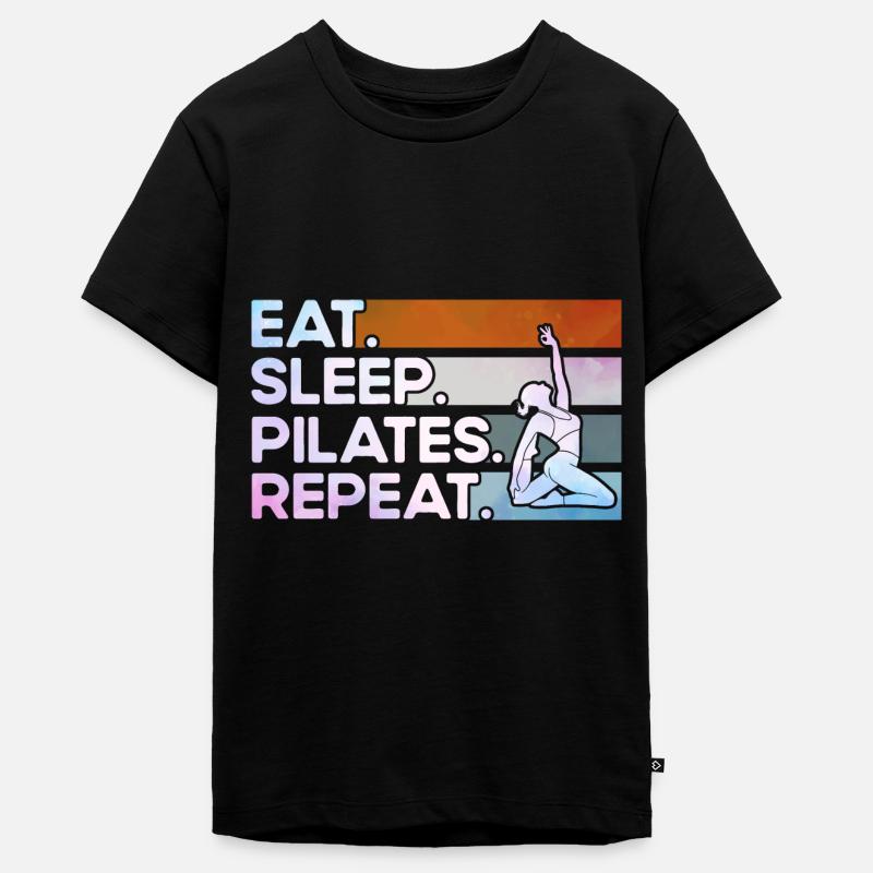 Pilates Manger Sommeil Pilates Cadeau à répéter - T-shirt Premium bio Ado - noir