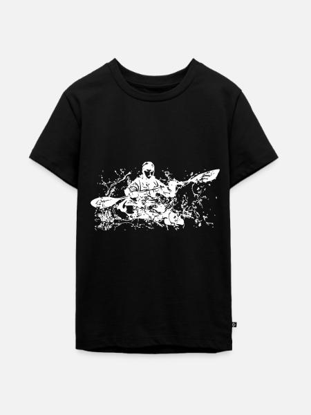 Kajak Wildwasser - Teenager Premium Bio T-Shirt - Schwarz