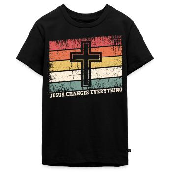 Jezus Christus - Christelijk Shirt - Christelijk - Tieners Premium Bio T-shirt - zwart - Voor - AI Model Teenager Male light (155cm)