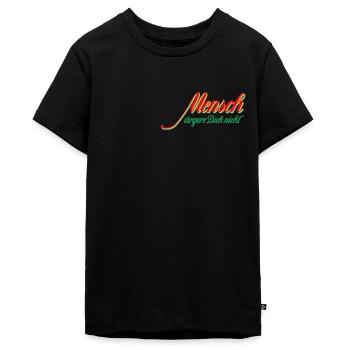 Mensch Ärgere Dich Nicht - Rot-Grünes Logo - Teenager Premium Bio T-Shirt - Schwarz - Vorne - AI Model Teenager Male light (155cm)