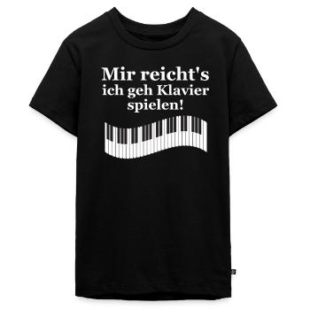 Mir reichts ich geh Klavier spielen Musik Klaviers - Teenager Premium Bio T-Shirt - Schwarz - Vorne - AI Model Teenager Male light (155cm)