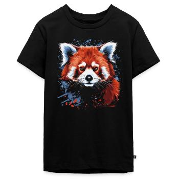 Roter Panda - Teenager Premium Bio T-Shirt - Schwarz - Vorne - AI Model Teenager Male light (155cm)
