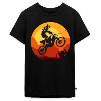 motocross - T-shirt Premium bio Ado - noir - Devant - AI Model Teenager Male light (155cm)