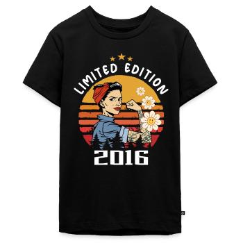 Retro Geburtsjahr 2016 Vintage Geburtstag 2016 - Teenager Premium Bio T-Shirt - Schwarz - Vorne - AI Model Teenager Male light (155cm)