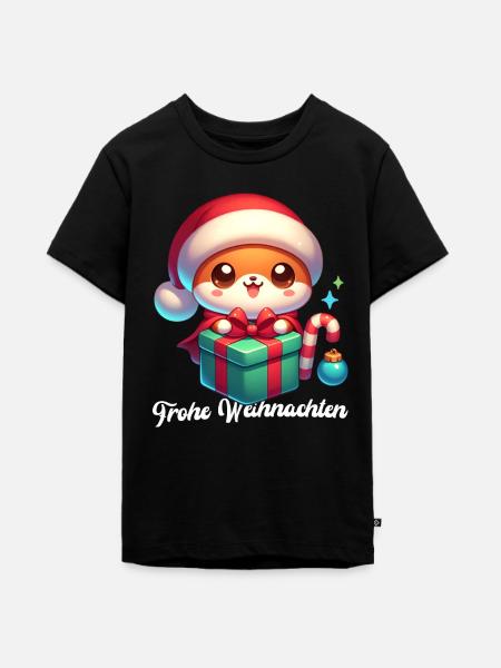 Fuchs Weihnachten - Teenager Premium Bio T-Shirt - Schwarz