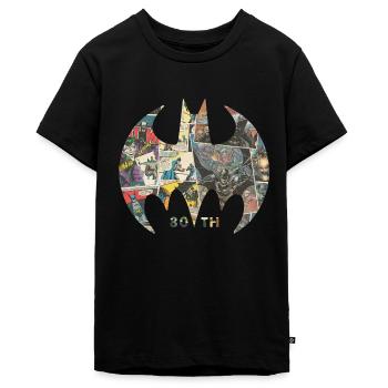 Batman 80 Ans BD - T-shirt Premium bio Ado - noir - Devant - AI Model Teenager Male light (155cm)