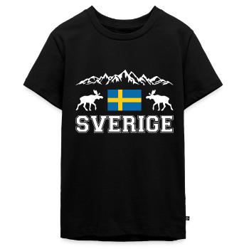 Schweden - Teenager Premium Bio T-Shirt - Schwarz - Vorne - AI Model Teenager Male light (155cm)