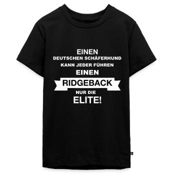 Schäferhund kann jeder führen einen Ridgeback nur - Teenager Premium Bio T-Shirt - Schwarz - Vorne - AI Model Teenager Male light (155cm)