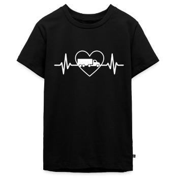 Truck Truck Herz - Teenager Premium Bio T-Shirt - Schwarz - Vorne - AI Model Teenager Male light (155cm)
