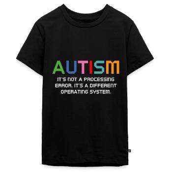 Autismus Es ist kein Verarbeitungsfehler - Teenager Premium Bio T-Shirt - Schwarz - Vorne - AI Model Teenager Male light (155cm)