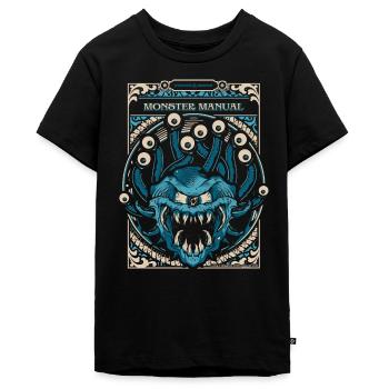 Dungeons And Dragons Monster Manual Mit Beholder - Teenager Premium Bio T-Shirt - Schwarz - Vorne - AI Model Teenager Male light (155cm)