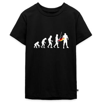 Deutscher Evolution Superheld Hero Deutsche Flagge - Teenager Premium Bio T-Shirt - Schwarz - Vorne - AI Model Teenager Male light (155cm)