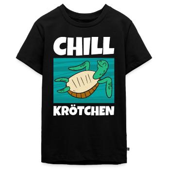 Chill Krötchen Schildkröte Chillen Turtle Relax - Teenager Premium Bio T-Shirt - Schwarz - Vorne - AI Model Teenager Male light (155cm)