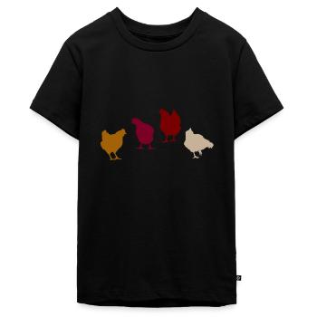 Hühner Hühnerstall - Teenager Premium Bio T-Shirt - Schwarz - Vorne - AI Model Teenager Male light (155cm)