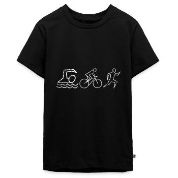 Triathlon - Teenager Premium Bio T-Shirt - Schwarz - Vorne - AI Model Teenager Male light (155cm)