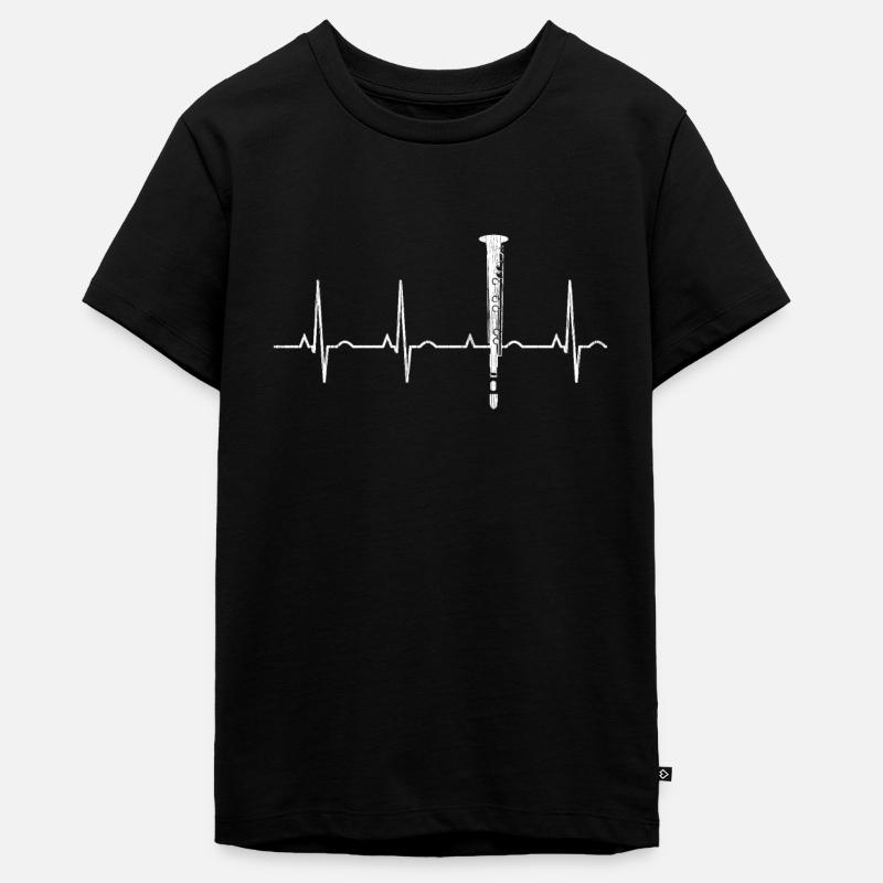 Rythme cardiaque clarinette - T-shirt Premium bio Ado - noir