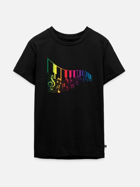 Klavier Melodie - Teenager Premium Bio T-Shirt - Schwarz