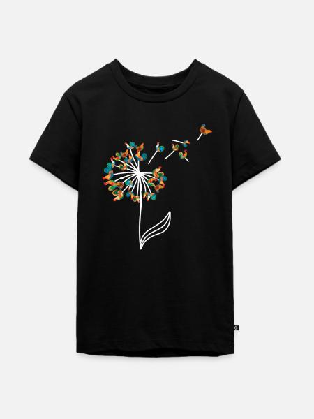 Huhn Pusteblume - Teenager Premium Bio T-Shirt - Schwarz