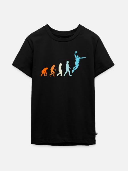 Basketball Evolution Basketballer - Teenager Premium Bio T-Shirt - Schwarz