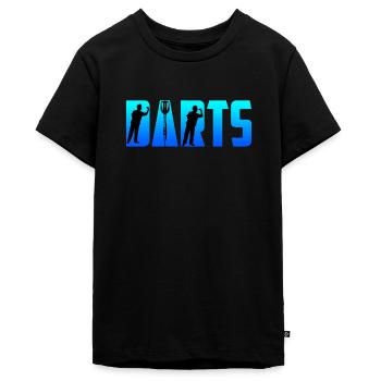 Darts Dart Pfeile Dart Zubehör Dart - Teenager Premium Bio T-Shirt - Schwarz - Vorne - AI Model Teenager Male light (155cm)