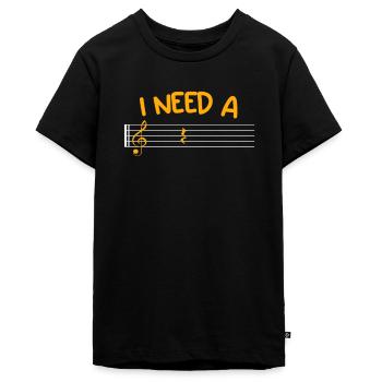 Musiker ich brauche mal eine Pause Noten - Teenager Premium Bio T-Shirt - Schwarz - Vorne - AI Model Teenager Male light (155cm)