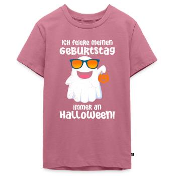 Halloween Party ICH FEIER MEINEN GEBURTSTAG - Teenager Premium Bio T-Shirt - Mauve - Vorne - AI Model Teenager Male light (155cm)