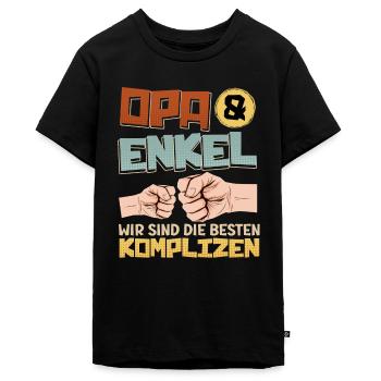 OPA UND ENKEL DIE BESTEN KOMPLIZEN Lustiges - Teenager Premium Bio T-Shirt - Schwarz - Vorne - AI Model Teenager Male light (155cm)