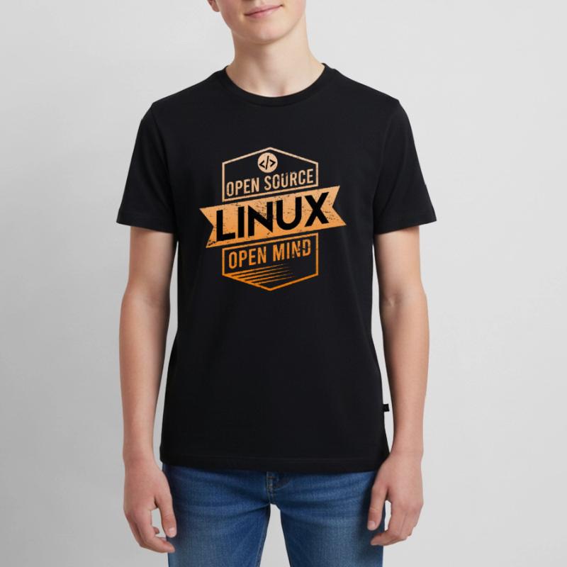 Système d’exploitation Open Source Open Mind Linux T-shirt Premium bio Ado