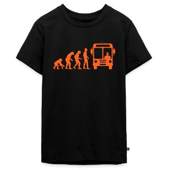 Bus Fahrer Busfahrerin Geschenk Affe Mensch - Teenager Premium Bio T-Shirt - Schwarz - Vorne - AI Model Teenager Male light (155cm)