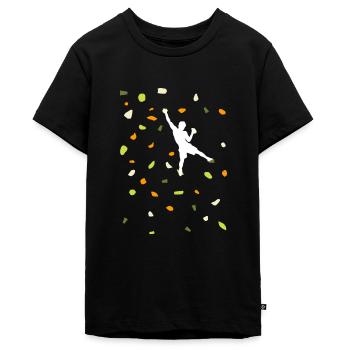 Mur d’escalade Escalade Bouldern Sports d’escalade - T-shirt Premium bio Ado - noir - Devant - AI Model Teenager Male light (155cm)