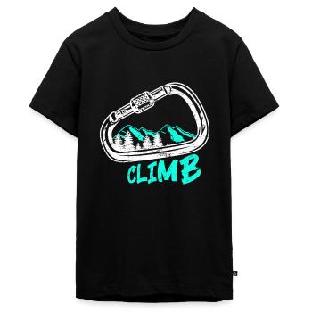 Escalade Escalade Escalade libre - T-shirt Premium bio Ado - noir - Devant - AI Model Teenager Male light (155cm)