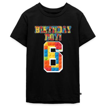 Birthday Boy ich bin 6 Jahre 6. Geburtstag - Teenager Premium Bio T-Shirt - Schwarz - Vorne - AI Model Teenager Male light (155cm)