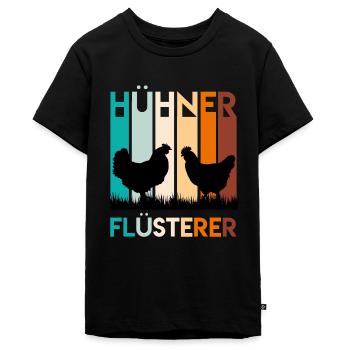 Hühner Flüsterer Hühner Besitzer Huhn - Teenager Premium Bio T-Shirt - Schwarz - Vorne - AI Model Teenager Male light (155cm)