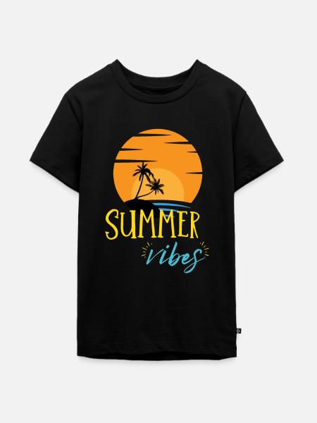 Sommerliche Vibes - Teenager Premium Bio T-Shirt - Schwarz