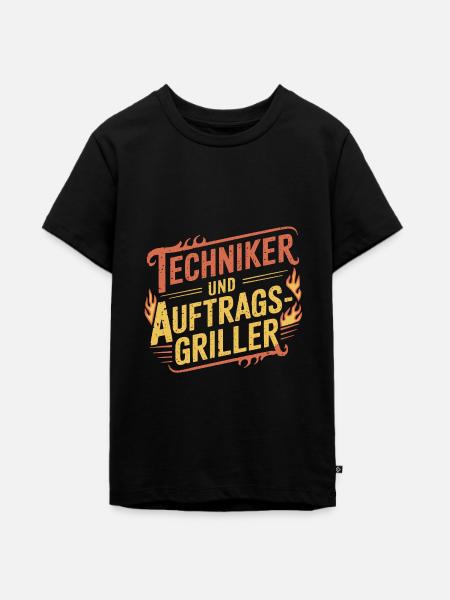 Techniker und Auftragsgriller - Teenager Premium Bio T-Shirt - Schwarz