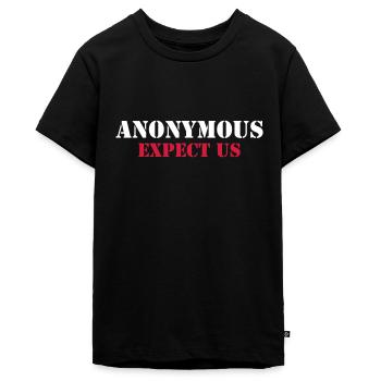 Anonymous : Expect us - Teenager Premium Organic T-Shirt - black - Front - AI Model Teenager Male light (155cm)