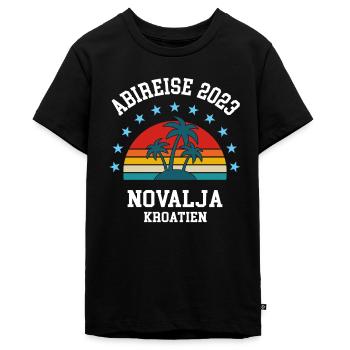 Novalja Abireise Kroatien 2023 Abifahrt Reise Abi - Teenager Premium Bio T-Shirt - Schwarz - Vorne - AI Model Teenager Male light (155cm)