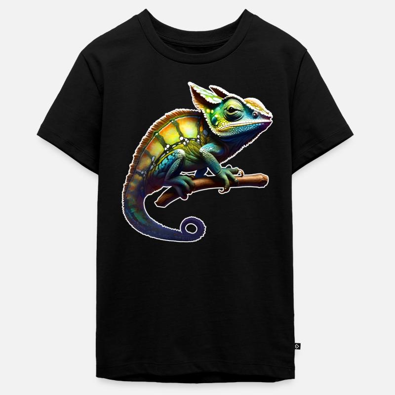 Caméléon camouflage cool - T-shirt Premium bio Ado - noir