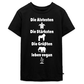 Vegan - Teenager Premium Bio T-Shirt - Schwarz - Vorne - AI Model Teenager Male light (155cm)