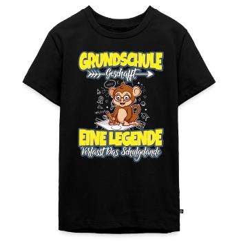 Grundschule Geschafft Grundschulabschluss 5.Klasse - Teenager Premium Bio T-Shirt - Schwarz - Vorne - AI Model Teenager Male light (155cm)