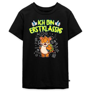 Ich Bin Erstklassig Einschulung Grundschule - Teenager Premium Bio T-Shirt - Schwarz - Vorne - AI Model Teenager Male light (155cm)