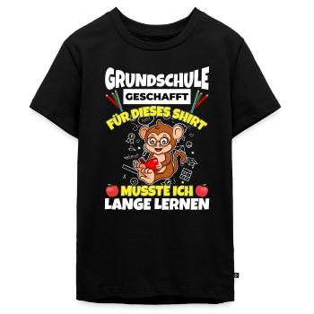 Grundschule Geschafft Abschluss Schüler 5. Klasse - Teenager Premium Bio T-Shirt - Schwarz - Vorne - AI Model Teenager Male light (155cm)