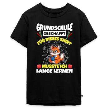 Grundschule Geschafft Abschluss Schüler 5. Klasse - Teenager Premium Bio T-Shirt - Schwarz - Vorne - AI Model Teenager Male light (155cm)