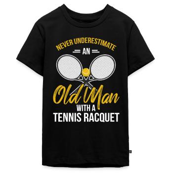 Tennis - Teenager Premium Bio T-Shirt - Schwarz - Vorne - AI Model Teenager Male light (155cm)