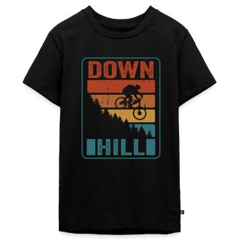 Mountainbike Mountainbike bergab - Teenager Premium Bio T-Shirt - Schwarz - Vorne - AI Model Teenager Male light (155cm)