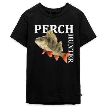 Barsch Angeln - Teenager Premium Bio T-Shirt - Schwarz - Vorne - AI Model Teenager Male light (155cm)