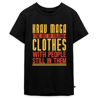 Israel Martial Artist Gift Funny Krav Maga - Teenager Premium Organic T-Shirt - black - Front - AI Model Teenager Male light (155cm)