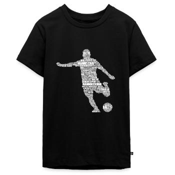Fußballer Trikot Jungen Kinder Coole Fußball - Teenager Premium Bio T-Shirt - Schwarz - Vorne - AI Model Teenager Male light (155cm)