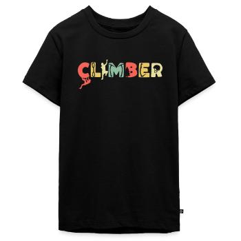 Klettern Bergsport Kletterer - Teenager Premium Bio T-Shirt - Schwarz - Vorne - AI Model Teenager Male light (155cm)